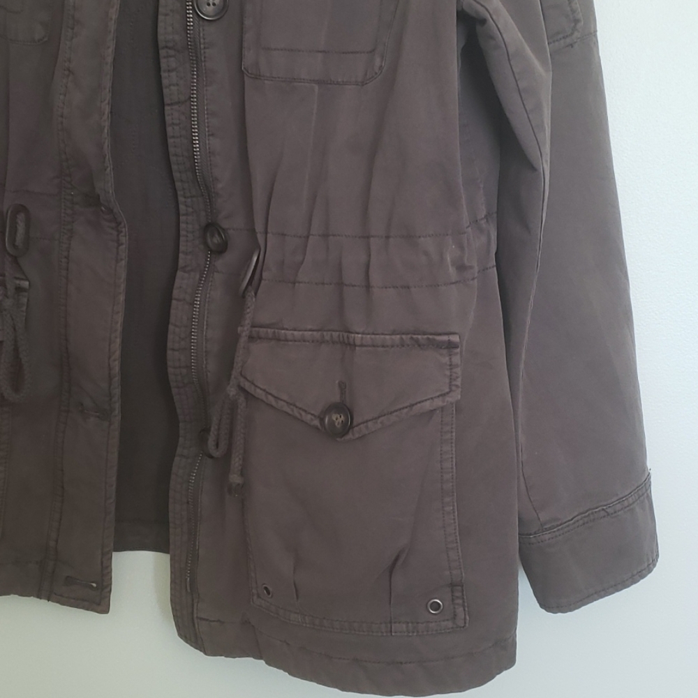EUC GH BASS hooded utility jacket, faded drawstring coat - Picture 3 of 4